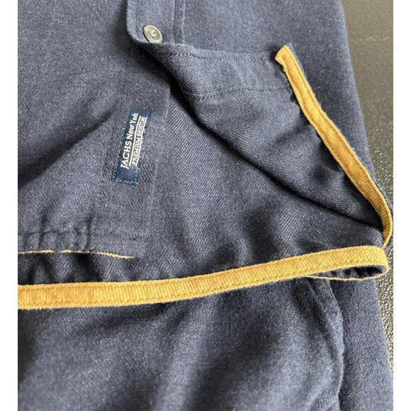 Jachs New York Men's Navy Twill Long Sleeve Button-Down Dress Shirt 2XL - Picture 5 of 11